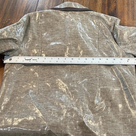 Tory Burch beige rain jacket fitted waterproof trench coat size Small - Picture 11 of 16